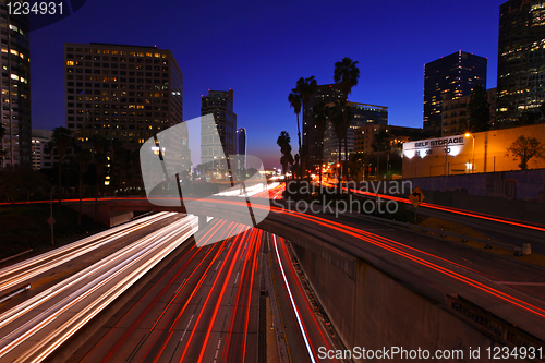 Image of Los Angeles Freeway at Night