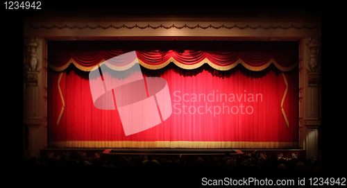 Image of Genuine Stage Drapes inside a Theater