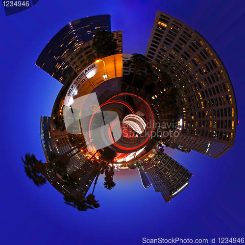 Image of Gobe Shaped City at Night in Los Angeles