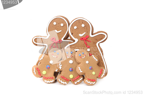 Image of Gingerbread People With Mom, Dad and 3 Children