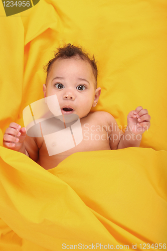 Image of Cute Baby Boy Lying on His Back