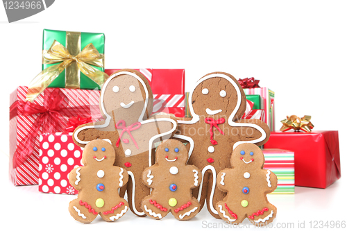 Image of Gingerbread Family at Christmas Time
