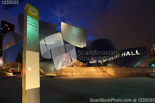 Image of Disney Concert Hall at Night in Los Angeles California