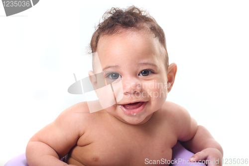 Image of Cute Little Baby Boy Sitting up
