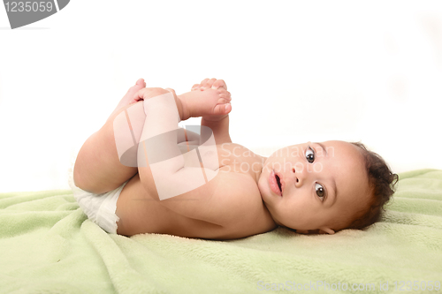 Image of Infant Baby Boy Being Playful