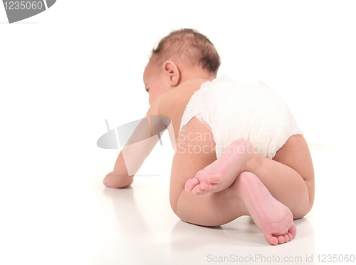 Image of Exploring Infant Baby Boy Crawling