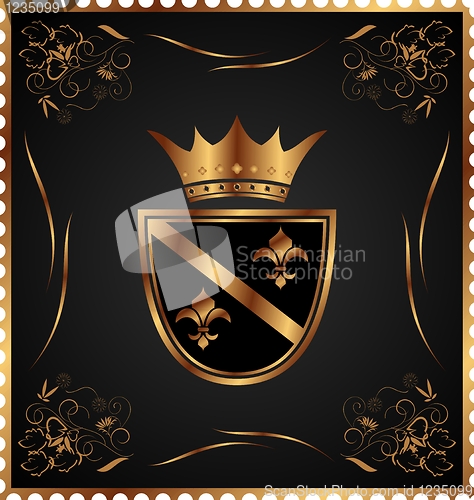 Image of vintage post mark with heraldic elements