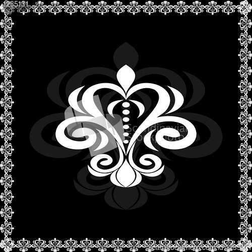 Image of cute card with floral emblem