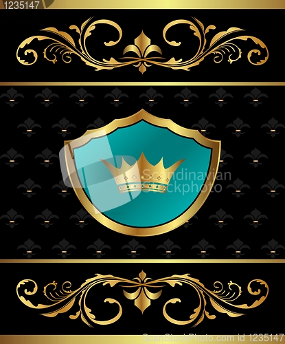 Image of Golden frame with heraldic elements