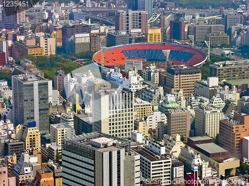 Image of Urban city scape with stadium