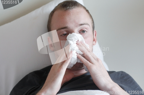 Image of A man with the flu