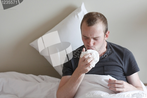 Image of A man with the flu