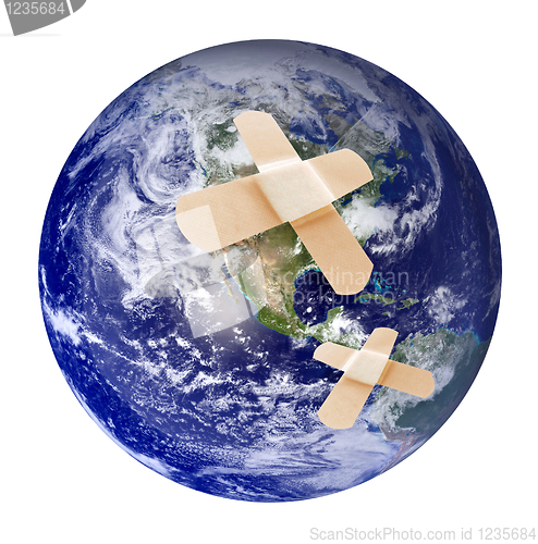Image of Wounded earth with bandaid