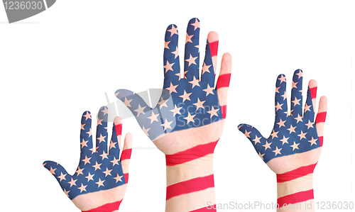 Image of United states raished hands