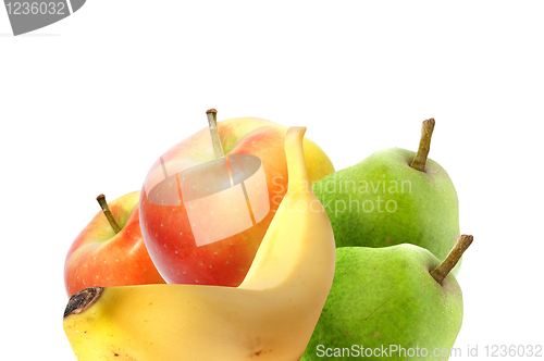 Image of Apple, pear, banana