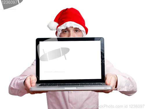 Image of Businessman with santa hat