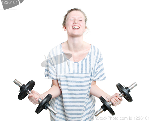 Image of Girl with weights