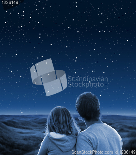 Image of Couple under starry sky