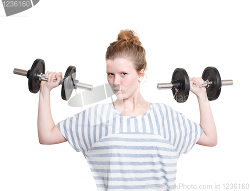 Image of Girl with weights