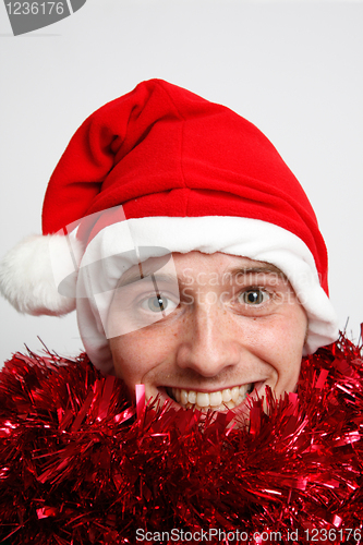 Image of Man with christmas hat