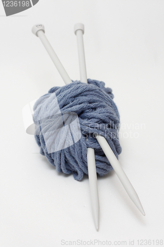 Image of Yarn and knitting needles