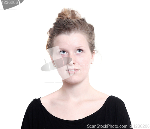 Image of Young girl thinking