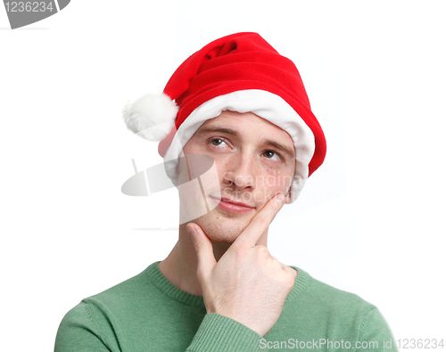 Image of Man with a santa hat