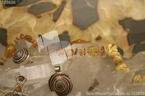 Image of amber and semi precious stones