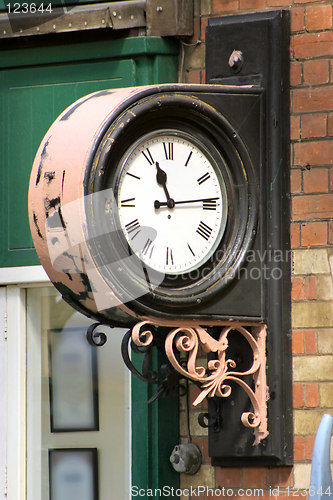 Image of vintage clock on a museum train station