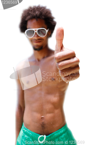 Image of Happy guy in shorts