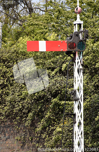 Image of old semaphore stop signal at a railway station