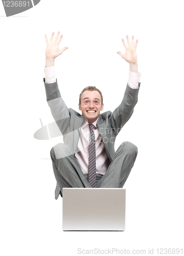 Image of Ecstatic business man