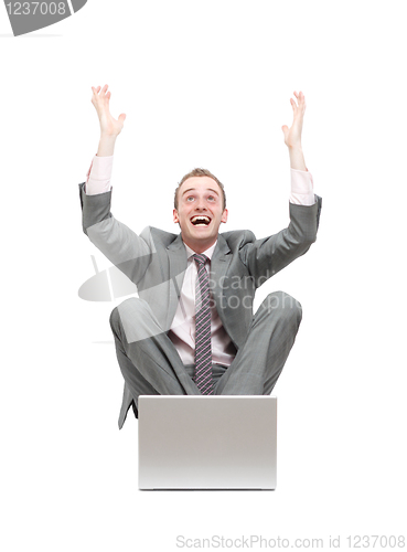 Image of Ecstatic business man