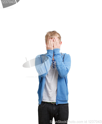 Image of Student hiding face