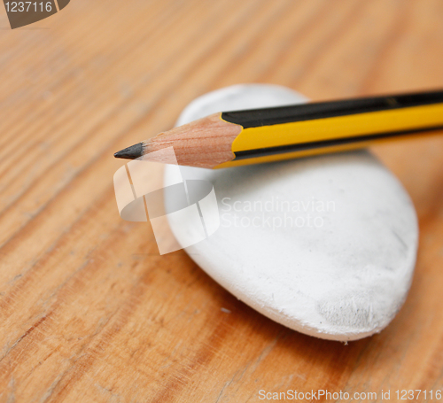 Image of Pencil and rubber