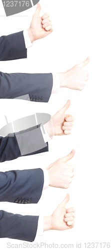 Image of Business men with thumbs up
