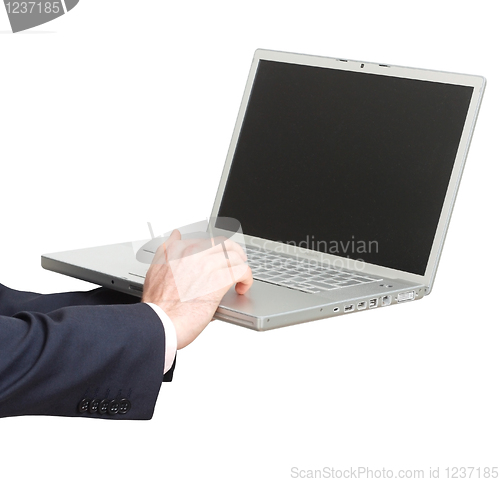 Image of Business man with laptop