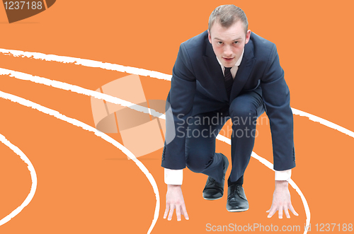 Image of Competitive business man