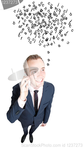 Image of Business man talking in cell phone