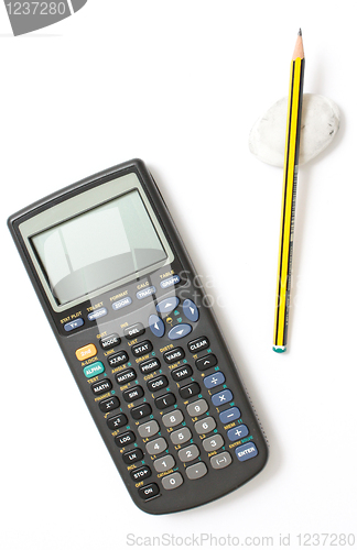 Image of Calculator and pencil