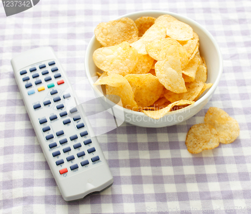 Image of Chips and remote