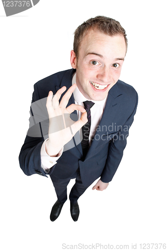 Image of A business man gesturing ok