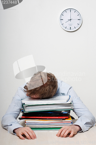 Image of Business man sleeping