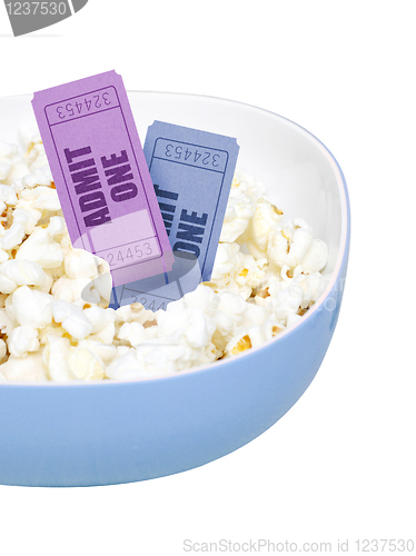 Image of Popcorn and movie tickets