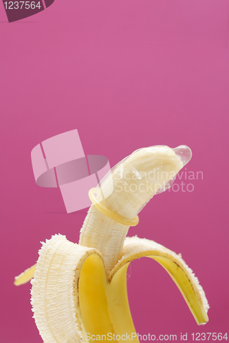 Image of Banana wearing condom