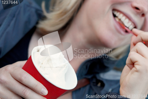 Image of Girl eating ice cream