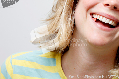 Image of Girl playing with gum