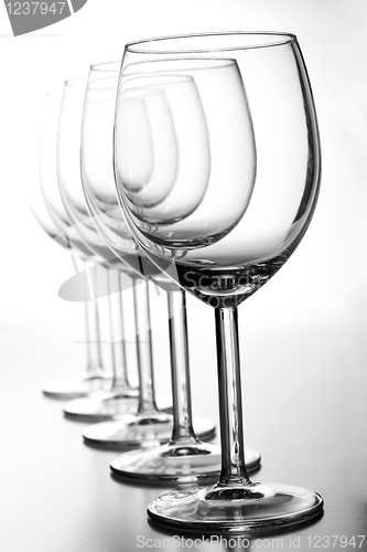 Image of Empty wine glasses