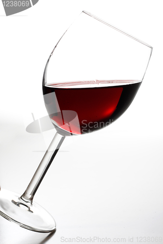 Image of Tilted red wine