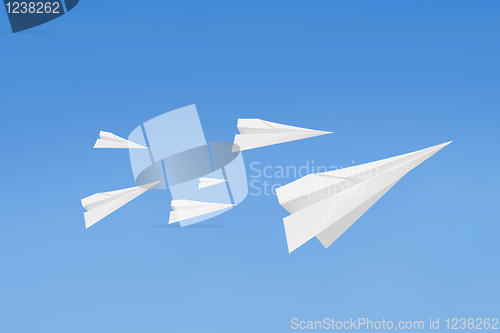 Image of Paperplanes flying 